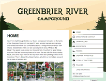 Tablet Screenshot of greenbrierriver.com